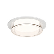 16-104 Светильник точечный, встраиваемый Shine под светодиодную лампу, 230В/50Гц, GX 53, max 15Вт, IP20, Ø105х42 (врезн. отв. 95мм), белый, алюм.+ акрил, лампа в комплект не входит