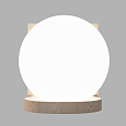 16-02 Светильник декоративный настенный, деревянная подставка, шар, размер: 16*15*12 см, 110-240В, Е27, IP54