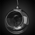 FT-13-01 Фитосветильник подвесной, светодиодный, стеклянный шар Ø150мм, 220В, 1Вт, кабель 1м, черный (без наполнения)