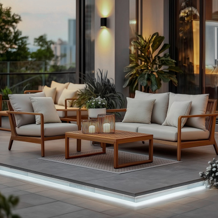 10-145 Комплект светодиодной ленты 220В 10Вт/м, 600лм/м, 6500К (х/б), SMD2835, 120д/м, 13,5х7мм, 15м, IP65, с аксесcуарами (сетевой шнур, заглушка - 1шт, крепеж - 15шт)