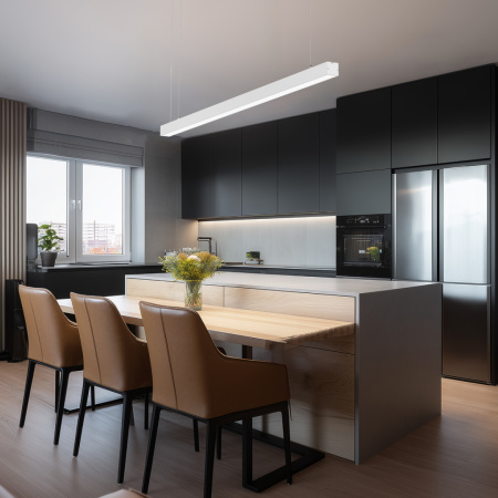 30-43 Светильник линейный, подвесной, светодиодный 40Вт, 230В/50Гц, 3000лм, 4000К, IP40, белый, 1180х40х40мм, алюминий