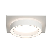 16-102 Светильник точечный, встраиваемый Ray под светодиодную лампу, 230В/50Гц, GX 53, max 15Вт, IP20, 105х105х40 (врезн. отв. 95мм), белый, алюм.+ акрил, лампа в комплект не входит